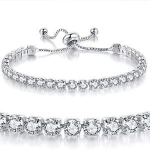 Tennis   Women White Gold Plated Diamond AAA+ Cubic Zirconia Bracelets
